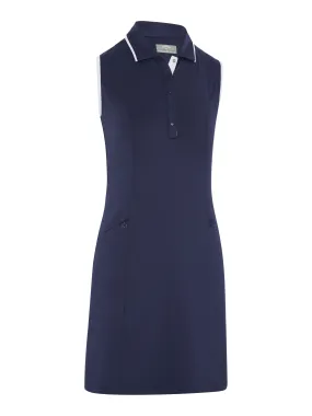 Womens Solid Golf Dress with Snap Placket