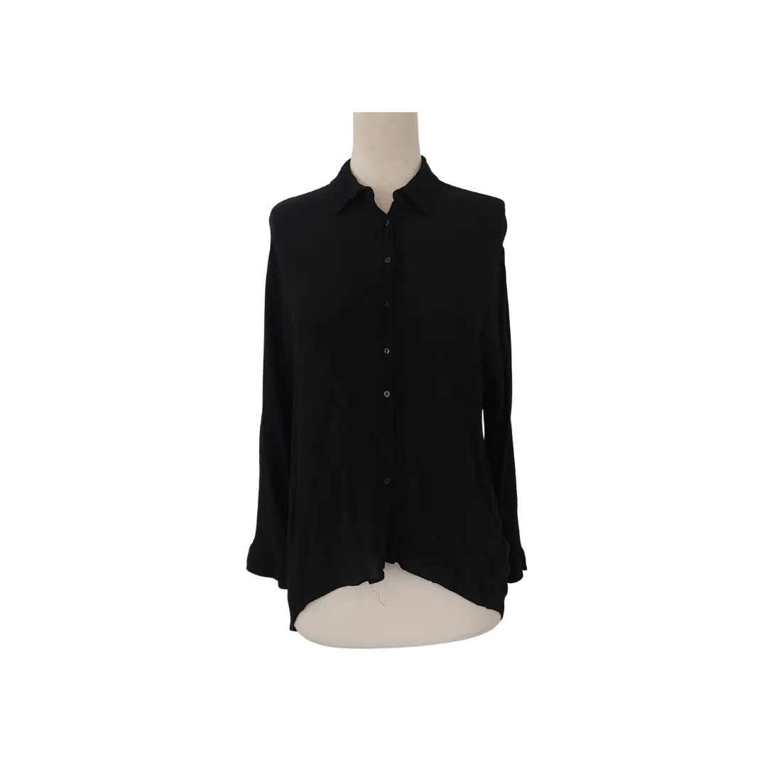 ZARA Black Collared Shirt | Like New |