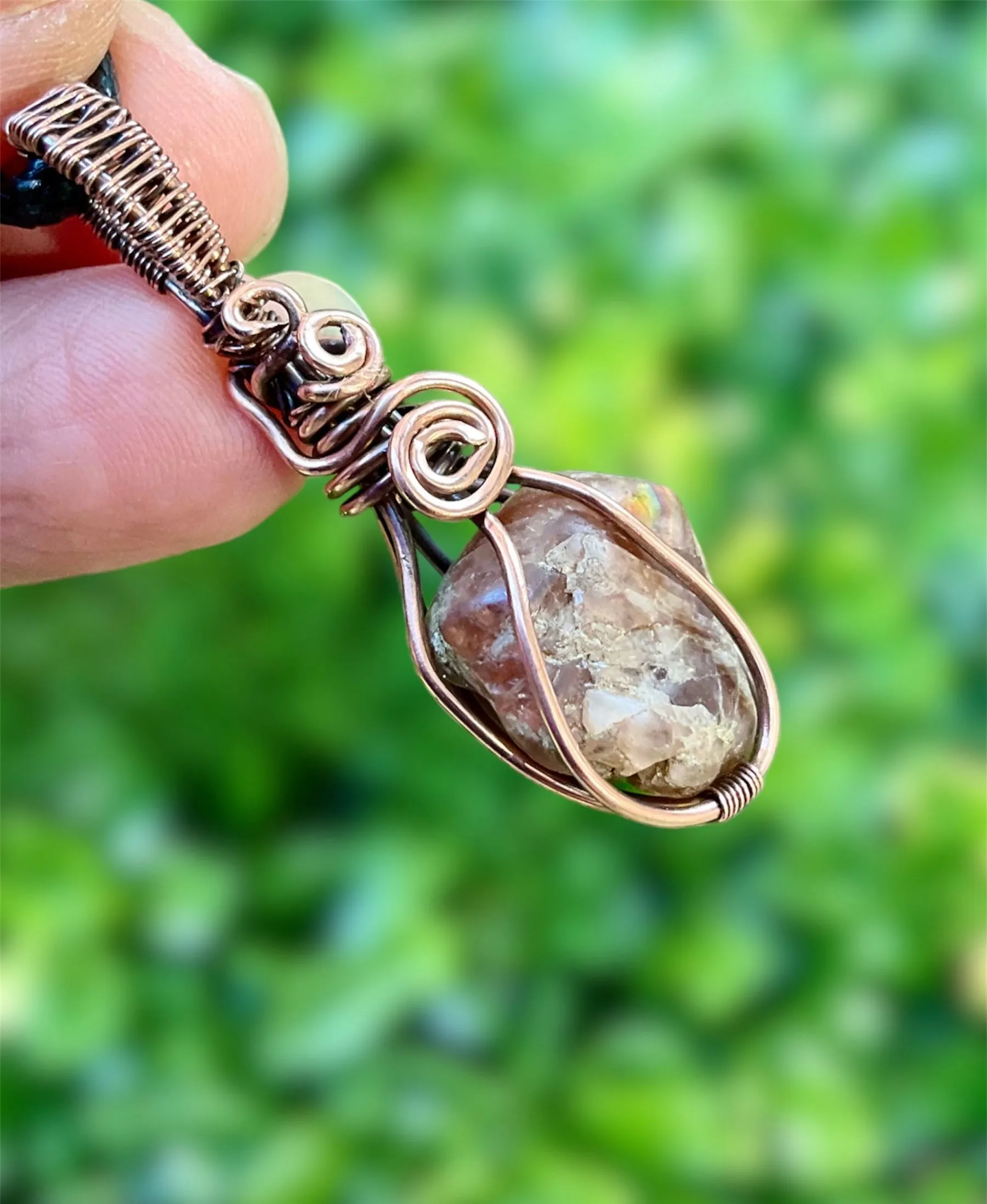 Zircon Wire Wrapped Pendant